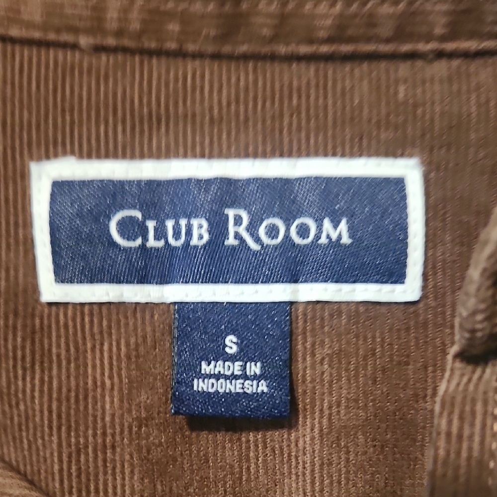 Club Room Brown textured button up Shirt size small - Picture 2 of 3